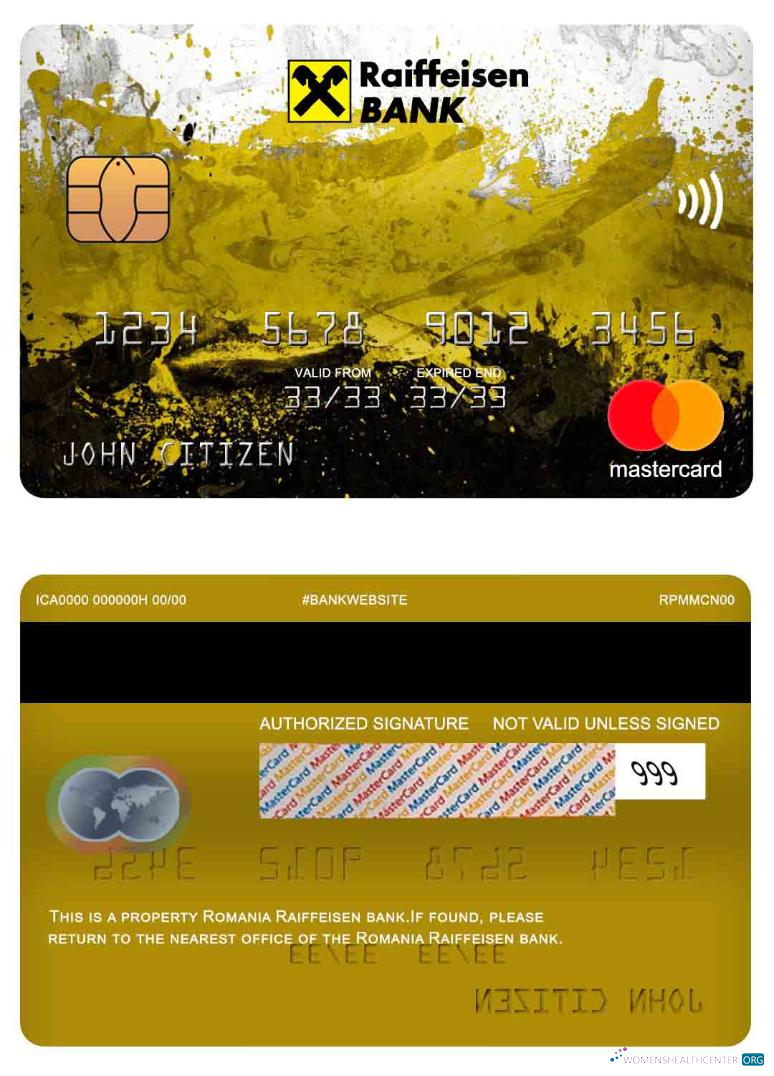 Download Romania Raiffeisen bank mastercard Photoshop template